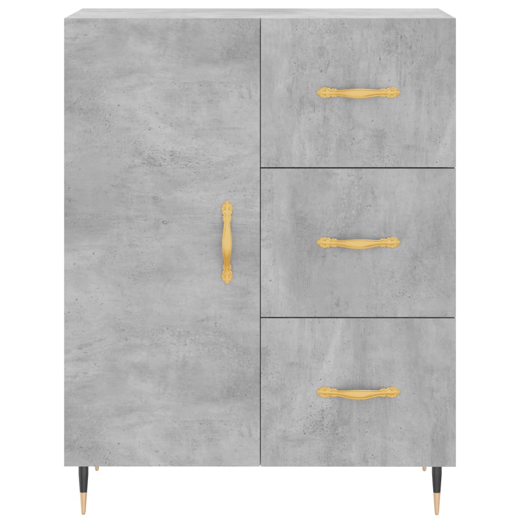 Credenza Grigio Cemento 69,5x34x90 cm in Legno Multistrato