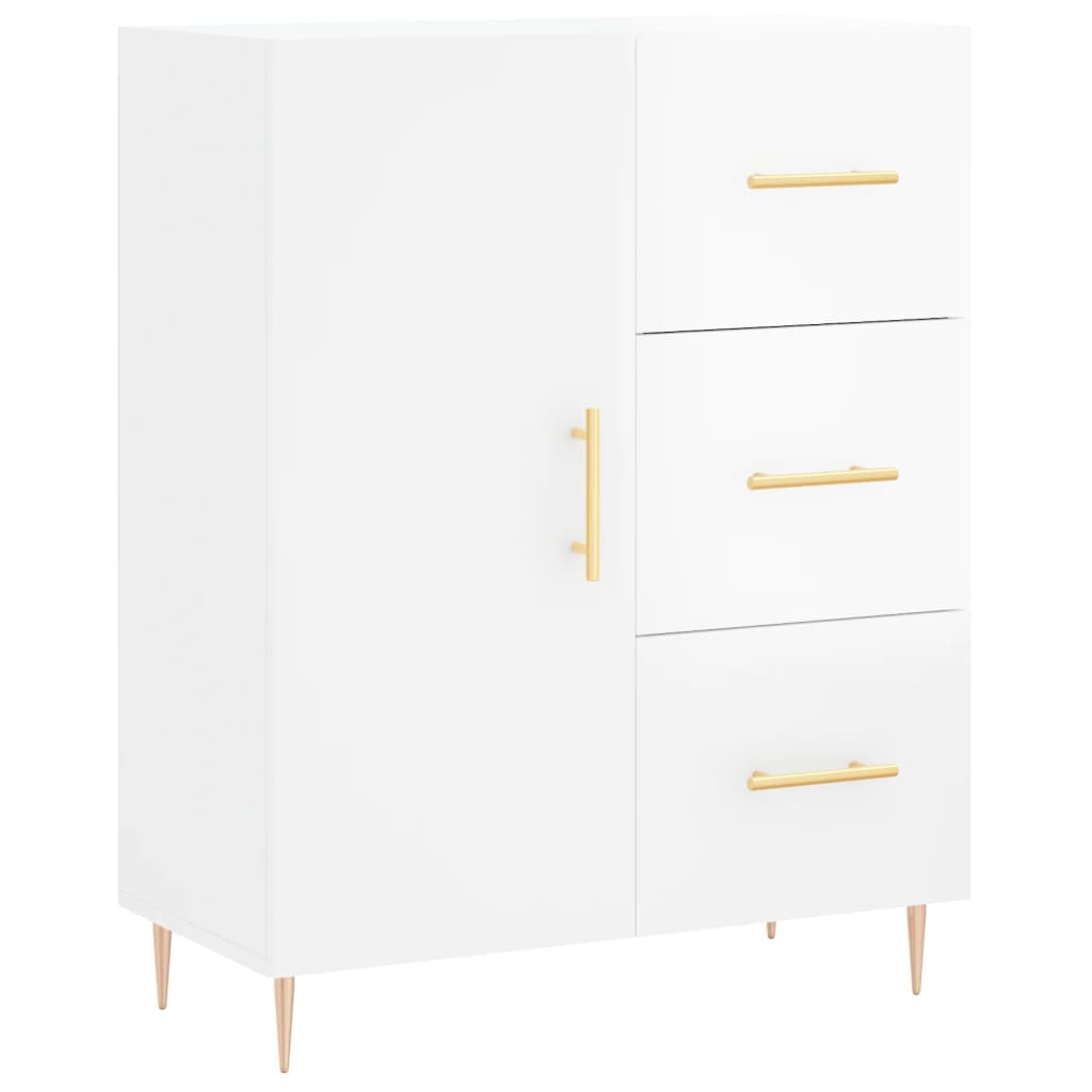 Credenza 69,5x34x90 cm in Legno Multistrato Bianco Lucido