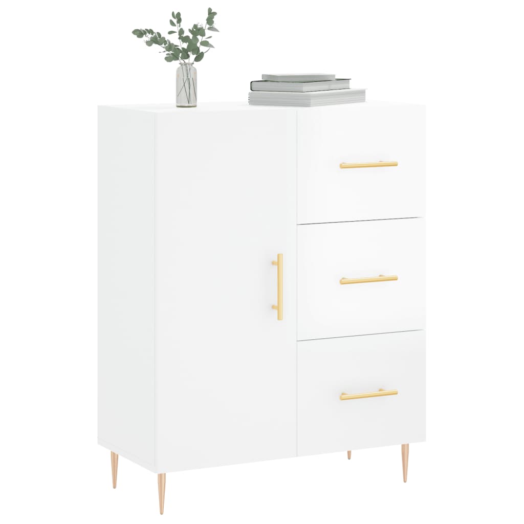 Credenza 69,5x34x90 cm in Legno Multistrato Bianco Lucido