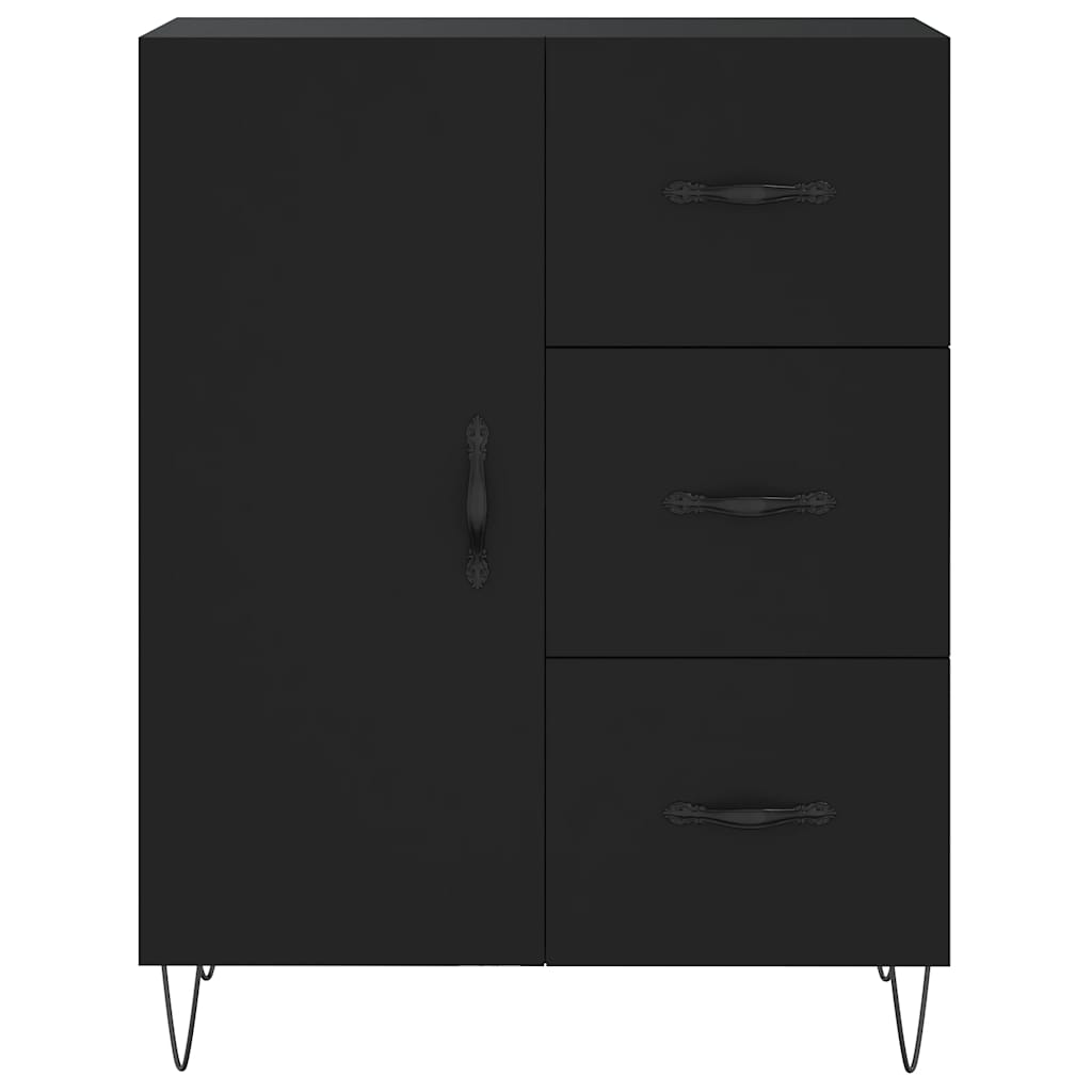 Credenza Nera 69,5x34x90 cm in Legno Multistrato
