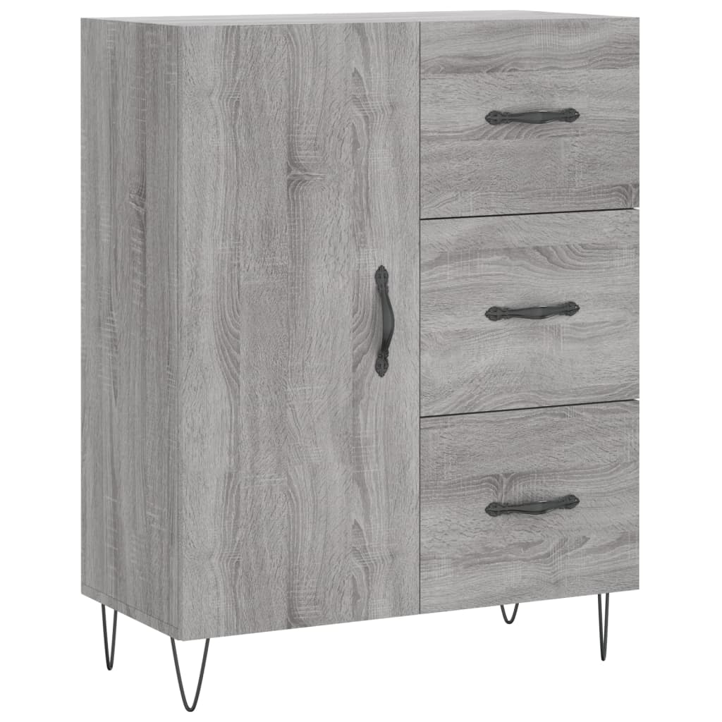 Credenza Grigio Sonoma 69,5x34x90 cm in Legno Multistrato