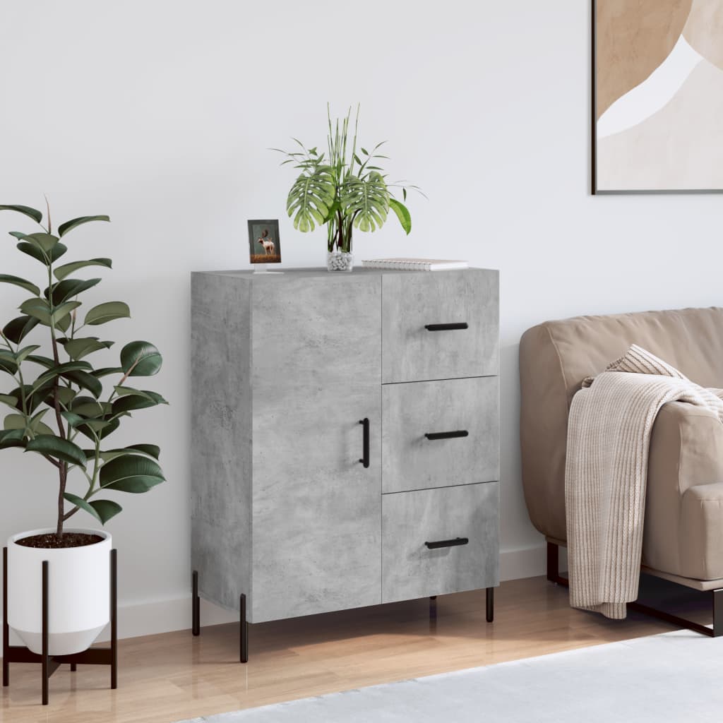 Credenza Grigio Cemento 69,5x34x90 cm in Legno Multistrato