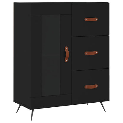 Credenza Nera 69,5x34x90 cm in Legno Multistrato