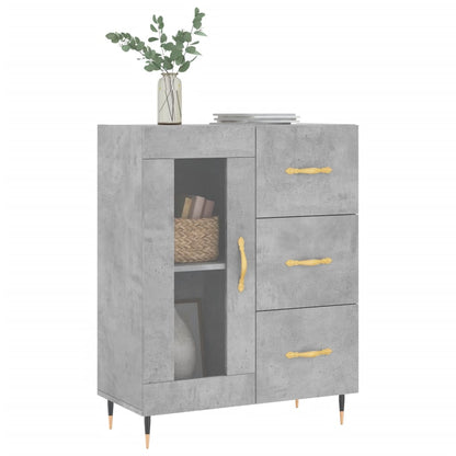 Credenza Grigio Cemento 69,5x34x90 cm in Legno Multistrato