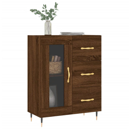 Credenza Rovere Marrone 69,5x34x90 cm in Legno Multistrato