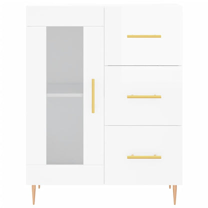 Credenza 69,5x34x90 cm in Legno Multistrato Bianco Lucido