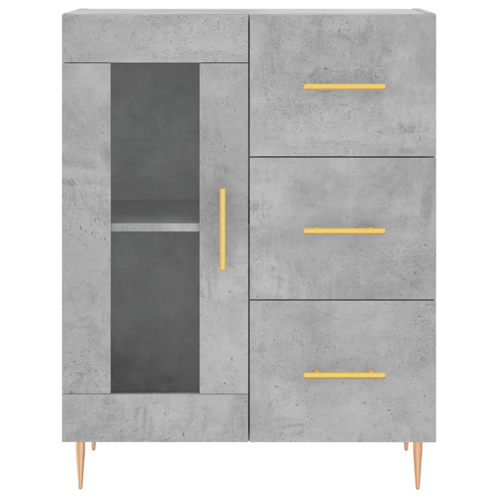 Credenza Grigio Cemento 69,5x34x90 cm in Legno Multistrato
