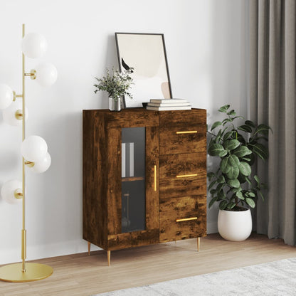 Credenza Rovere Fumo 69,5x34x90 cm in Legno Multistrato