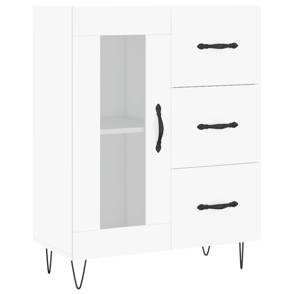Credenza Bianca 69,5x34x90 cm in Legno Multistrato