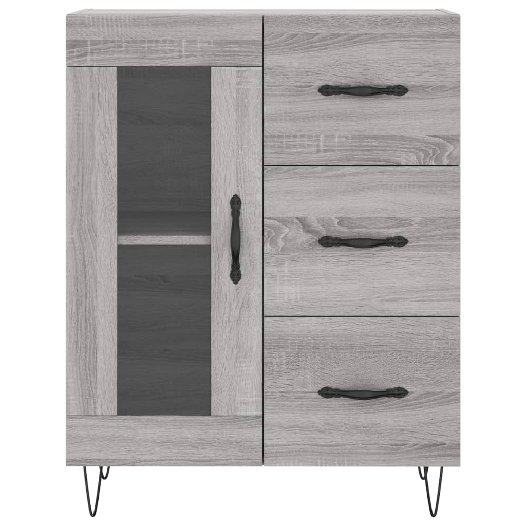 Credenza Grigio Sonoma 69,5x34x90 cm in Legno Multistrato