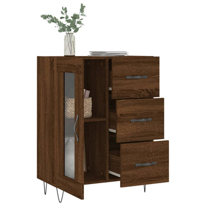 Credenza Rovere Marrone 69,5x34x90 cm in Legno Multistrato