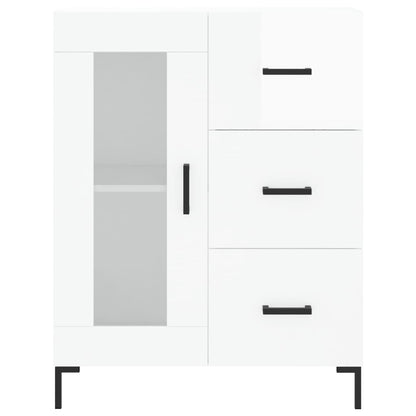 Credenza 69,5x34x90 cm in Legno Multistrato Bianco Lucido