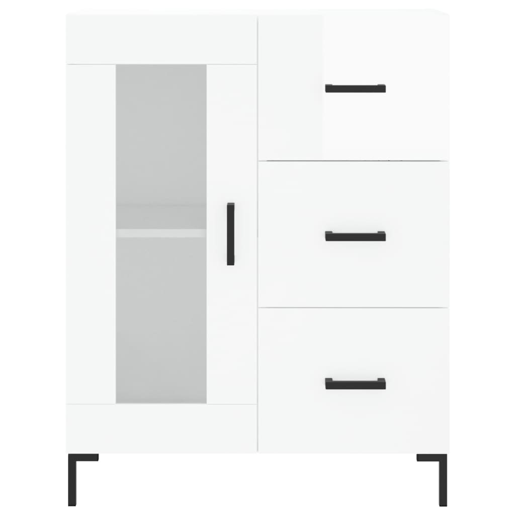 Credenza 69,5x34x90 cm in Legno Multistrato Bianco Lucido