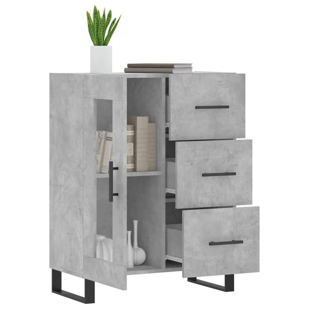 Credenza Grigio Cemento 69,5x34x90 cm in Legno Multistrato