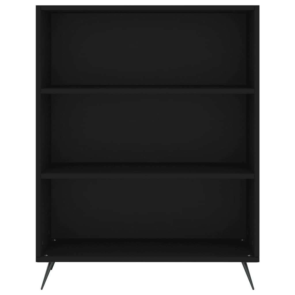 Libreria Nera 69,5x32,5x90 cm in Legno Multistrato