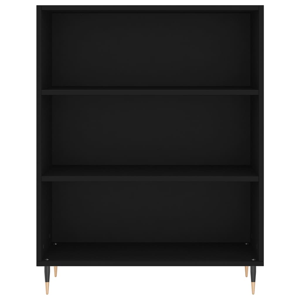 Libreria Nera 69,5x32,5x90 cm in Legno Multistrato