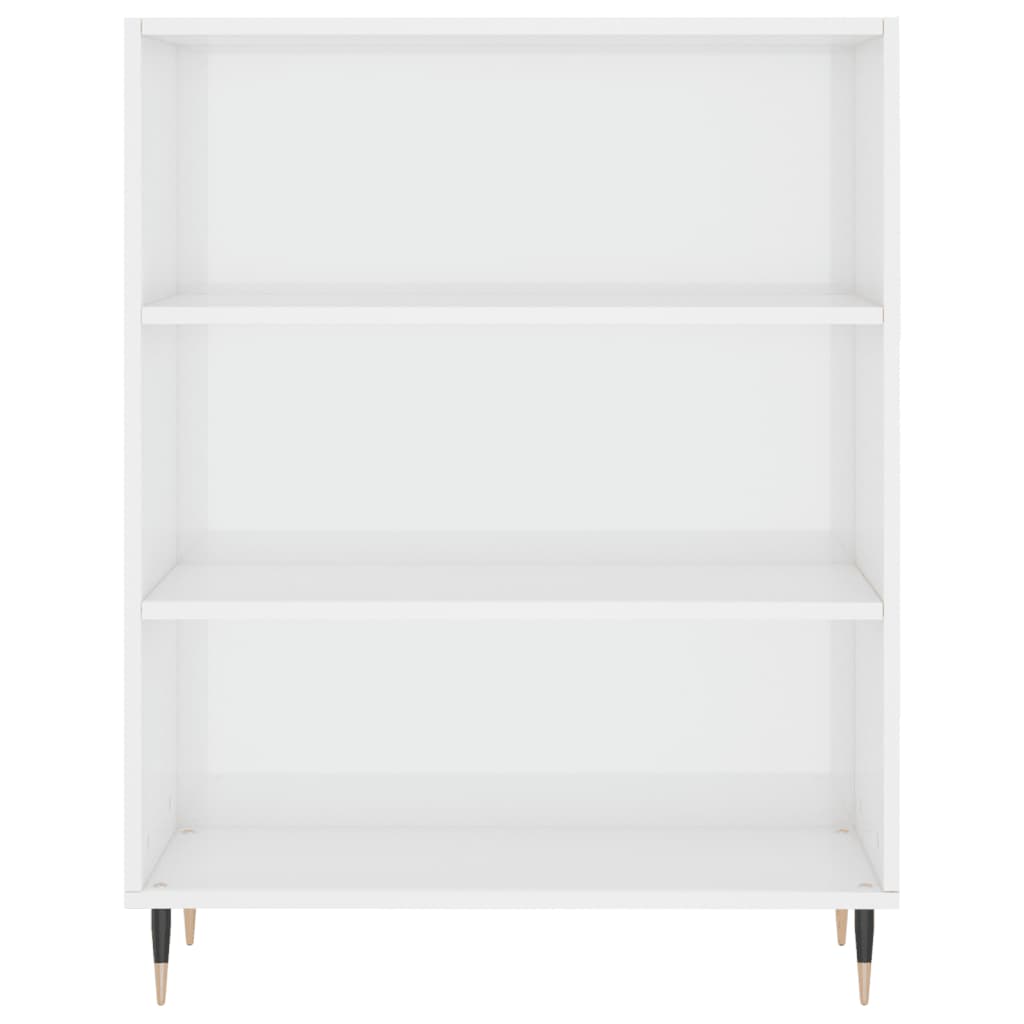 Libreria Bianco Lucido 69,5x32,5x90 cm in Legno Multistrato
