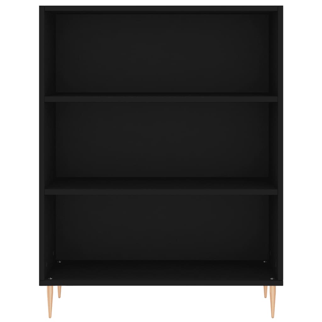 Libreria Nera 69,5x32,5x90 cm in Legno Multistrato