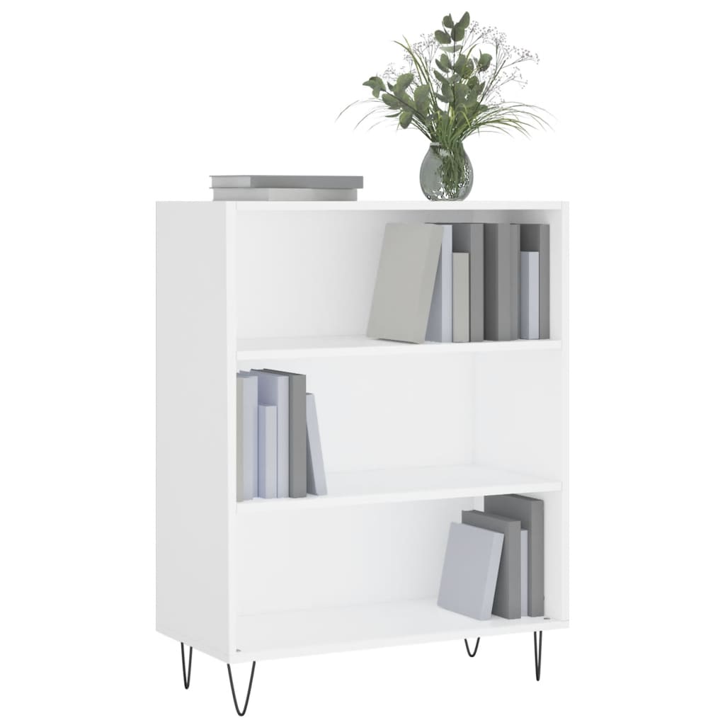 Libreria Bianca 69,5x32,5x90 cm in Legno Multistrato