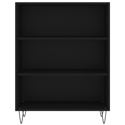 Libreria Nera 69,5x32,5x90 cm in Legno Multistrato