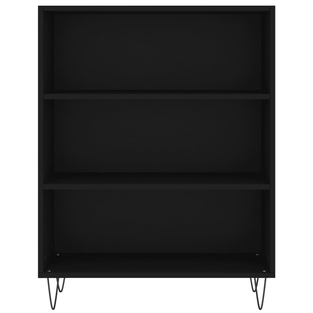 Libreria Nera 69,5x32,5x90 cm in Legno Multistrato