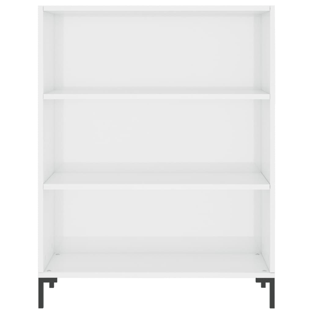 Libreria Bianco Lucido 69,5x32,5x90 cm in Legno Multistrato