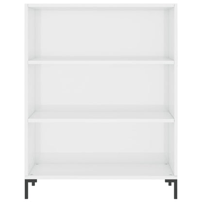 Libreria Bianco Lucido 69,5x32,5x90 cm in Legno Multistrato