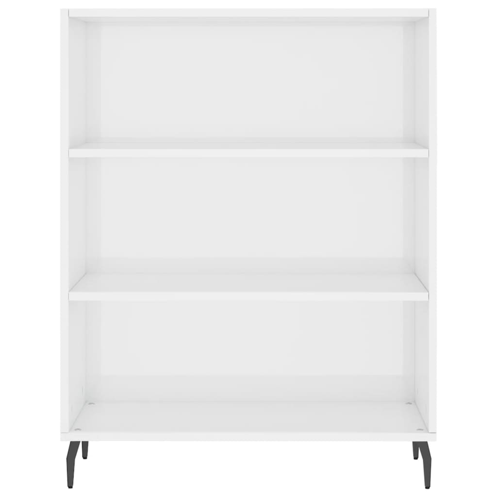 Scaffale Bianco Lucido 69,5x32,5x90 cm in Legno Multistrato