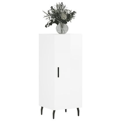 Credenza Bianco Lucido 34,5x34x90 cm in Legno Multistrato