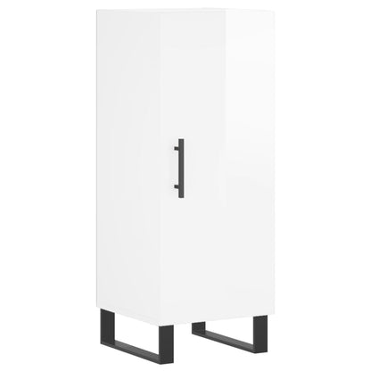 Credenza Bianco Lucido 34,5x34x90 cm in Legno Multistrato