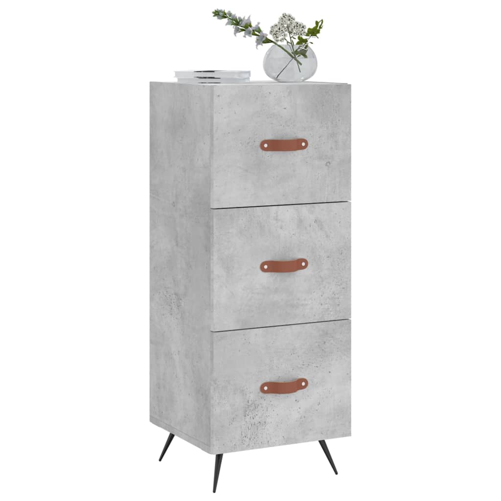Credenza Grigio Cemento 34,5x34x90 cm in Legno Multistrato