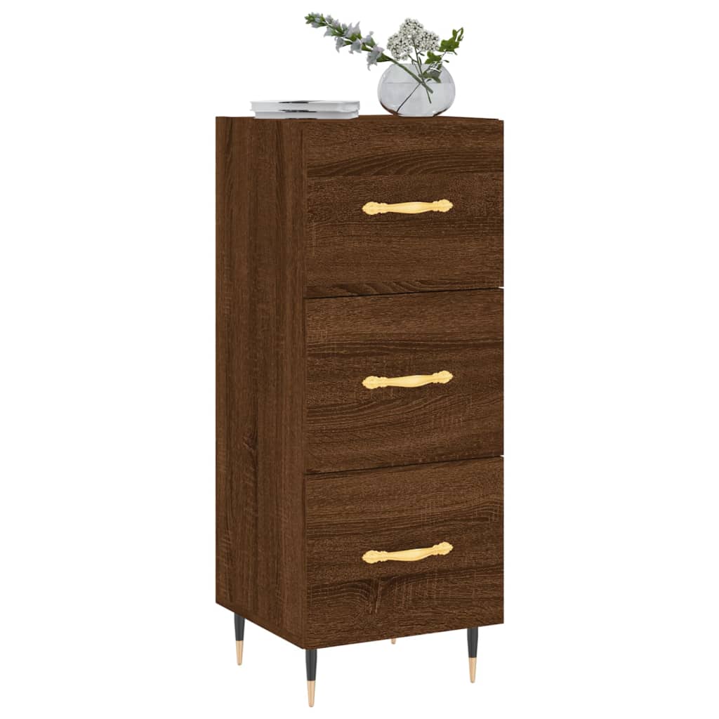 Credenza Rovere Marrone 34,5x34x90 cm in Legno Multistrato