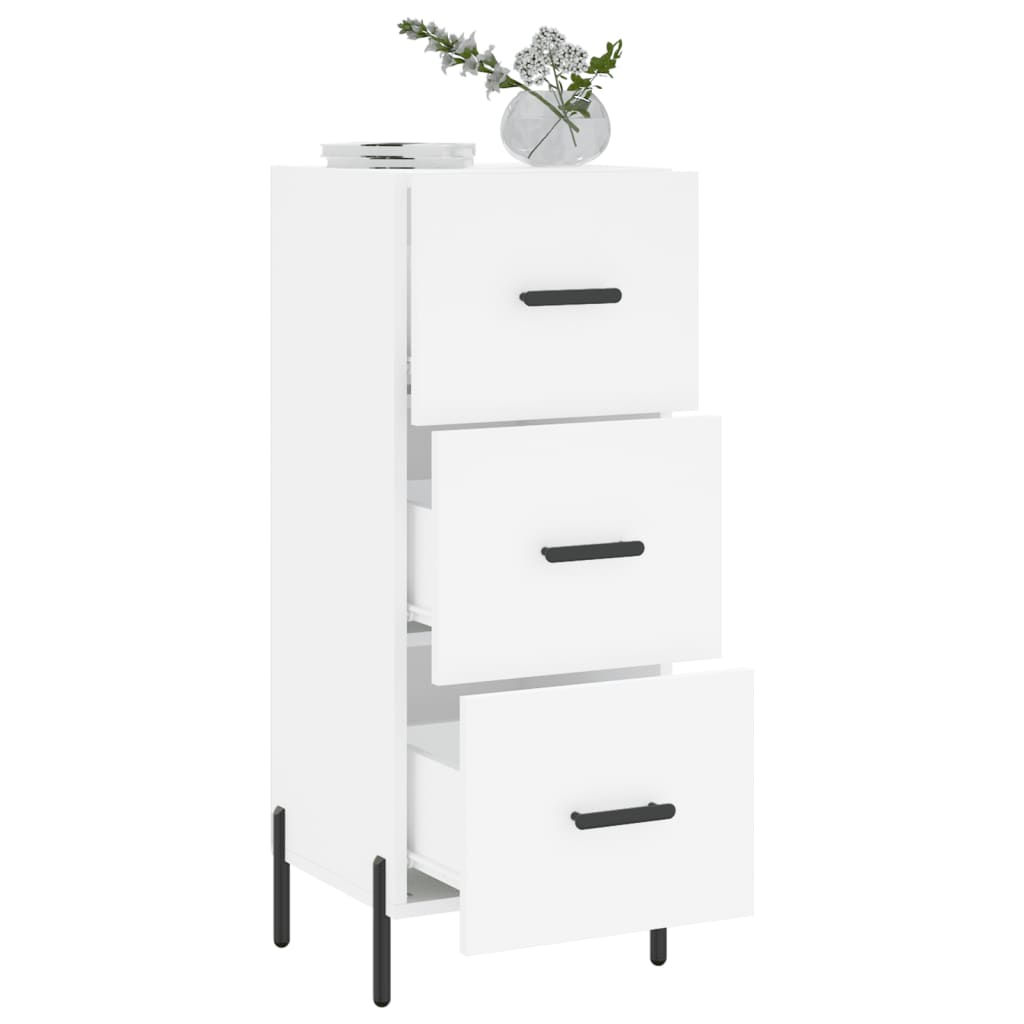 Credenza Bianca 34,5x34x90 cm in Legno Multistrato