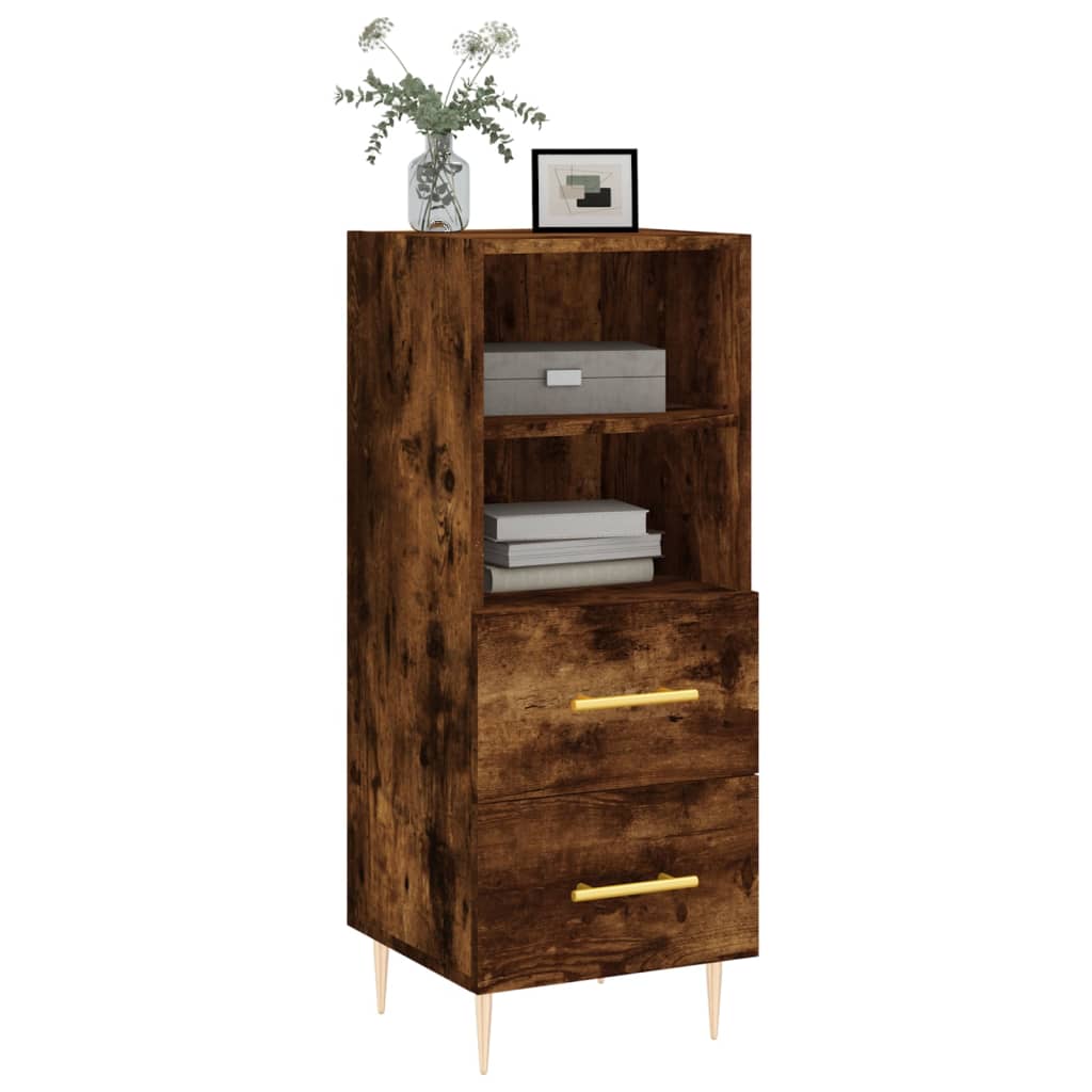 Credenza Rovere Fumo 34,5x34x90 cm in Legno Multistrato