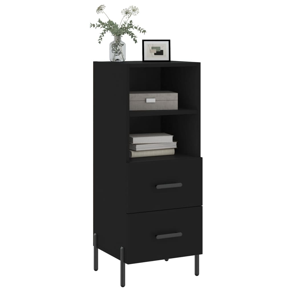 Credenza Nero 34,5x34x90 cm in Legno Multistrato