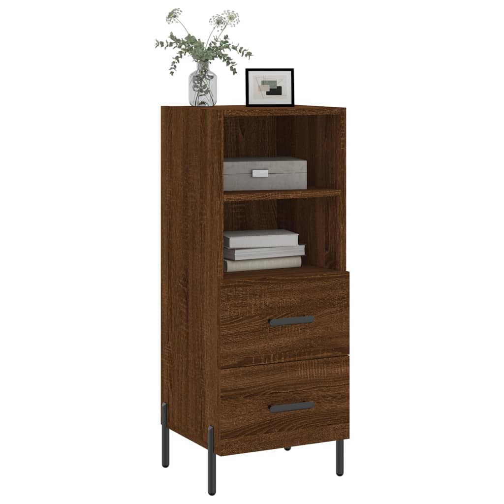 Credenza Rovere Marrone 34,5x34x90 cm in Legno Multistrato
