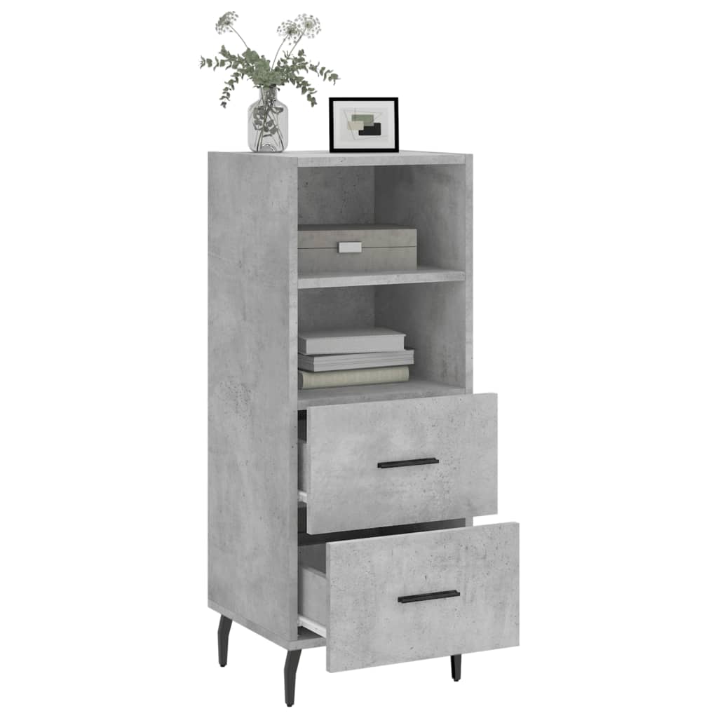 Credenza Grigio Cemento 34,5x34x90 cm in Legno Multistrato