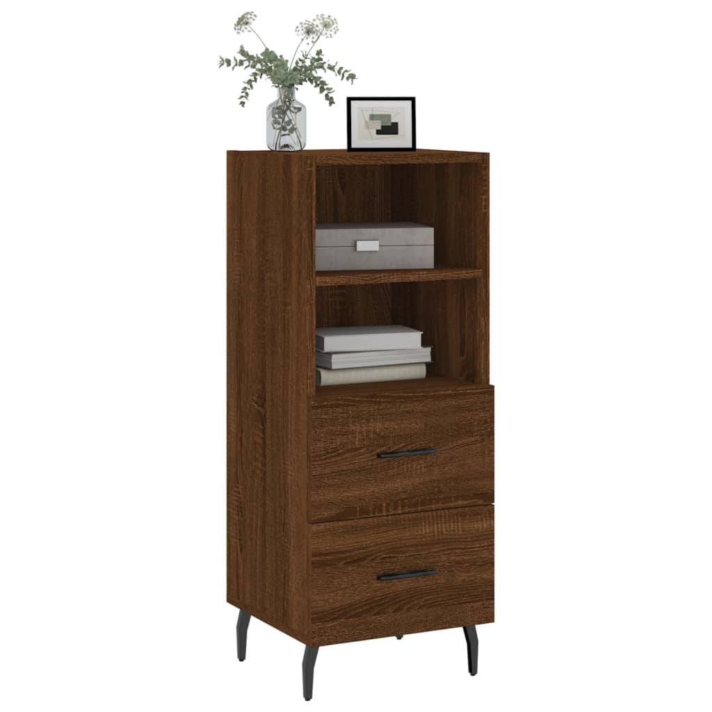 Credenza Rovere Marrone 34,5x34x90 cm in Legno Multistrato