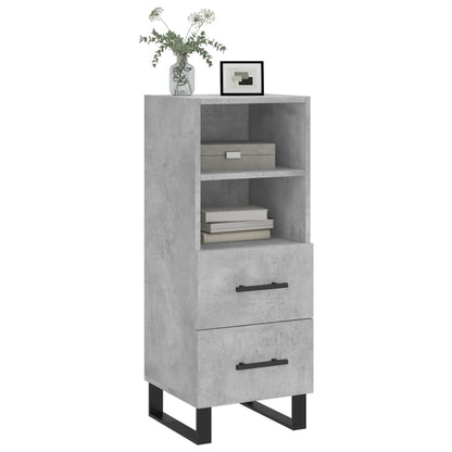 Credenza Grigio Cemento 34,5x34x90 cm in Legno Multistrato