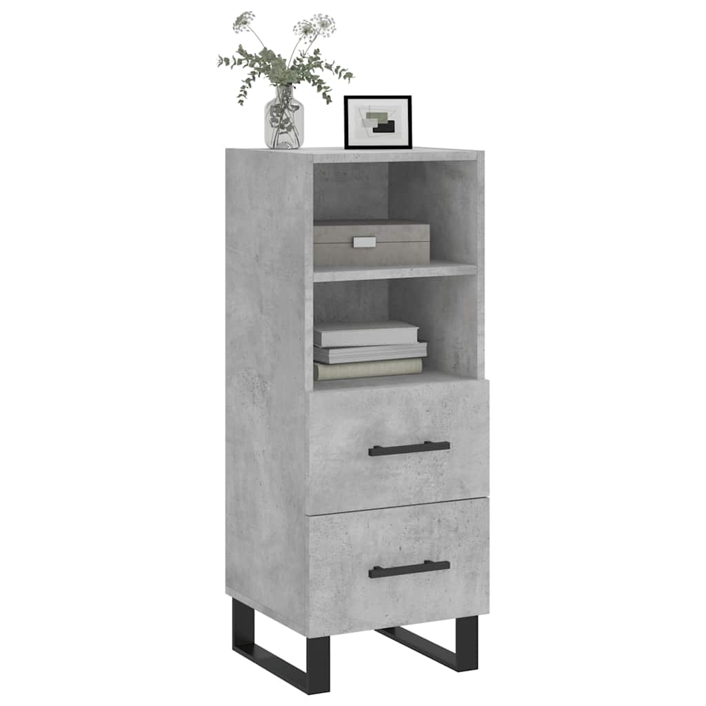 Credenza Grigio Cemento 34,5x34x90 cm in Legno Multistrato