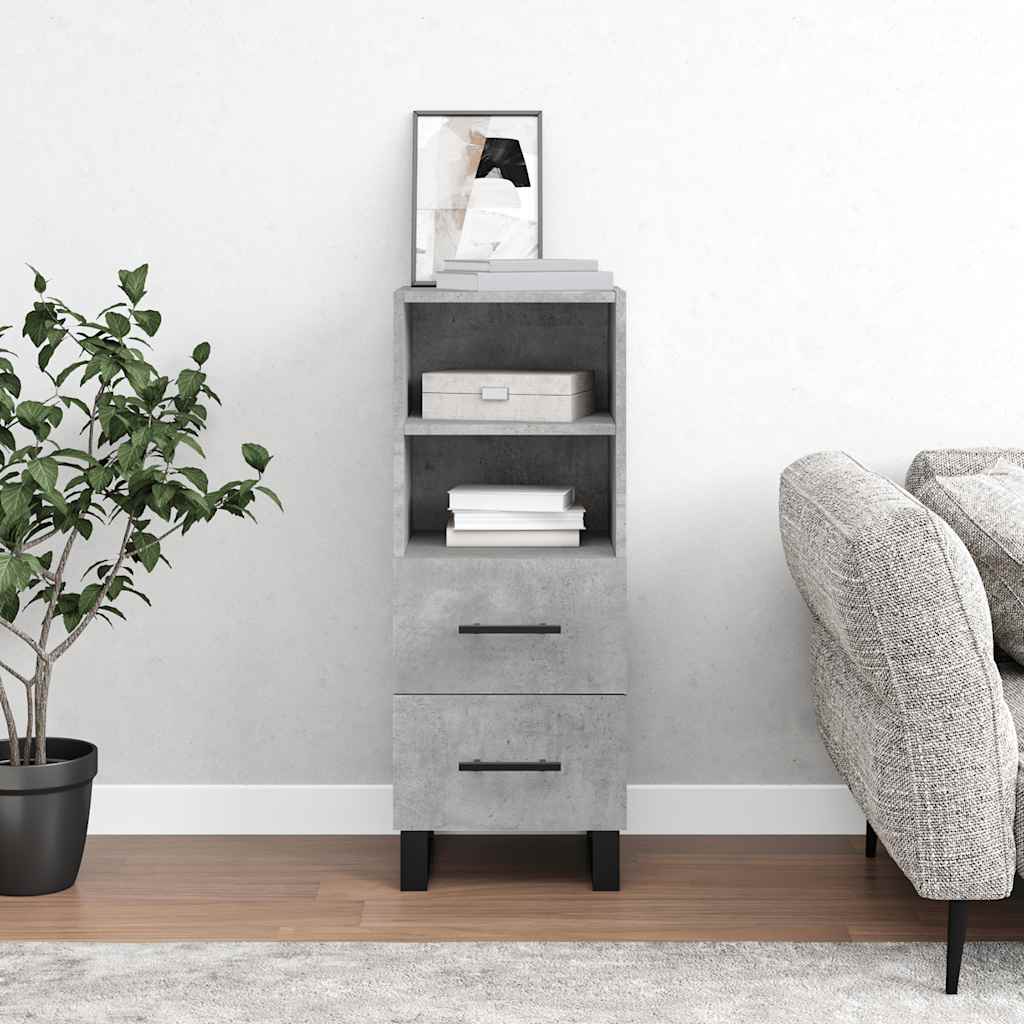 Credenza Grigio Cemento 34,5x34x90 cm in Legno Multistrato