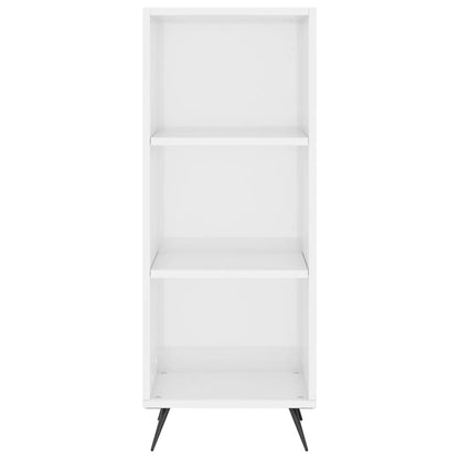 Scaffale Bianco Lucido 34,5x32,5x90 cm Legno Multistrato