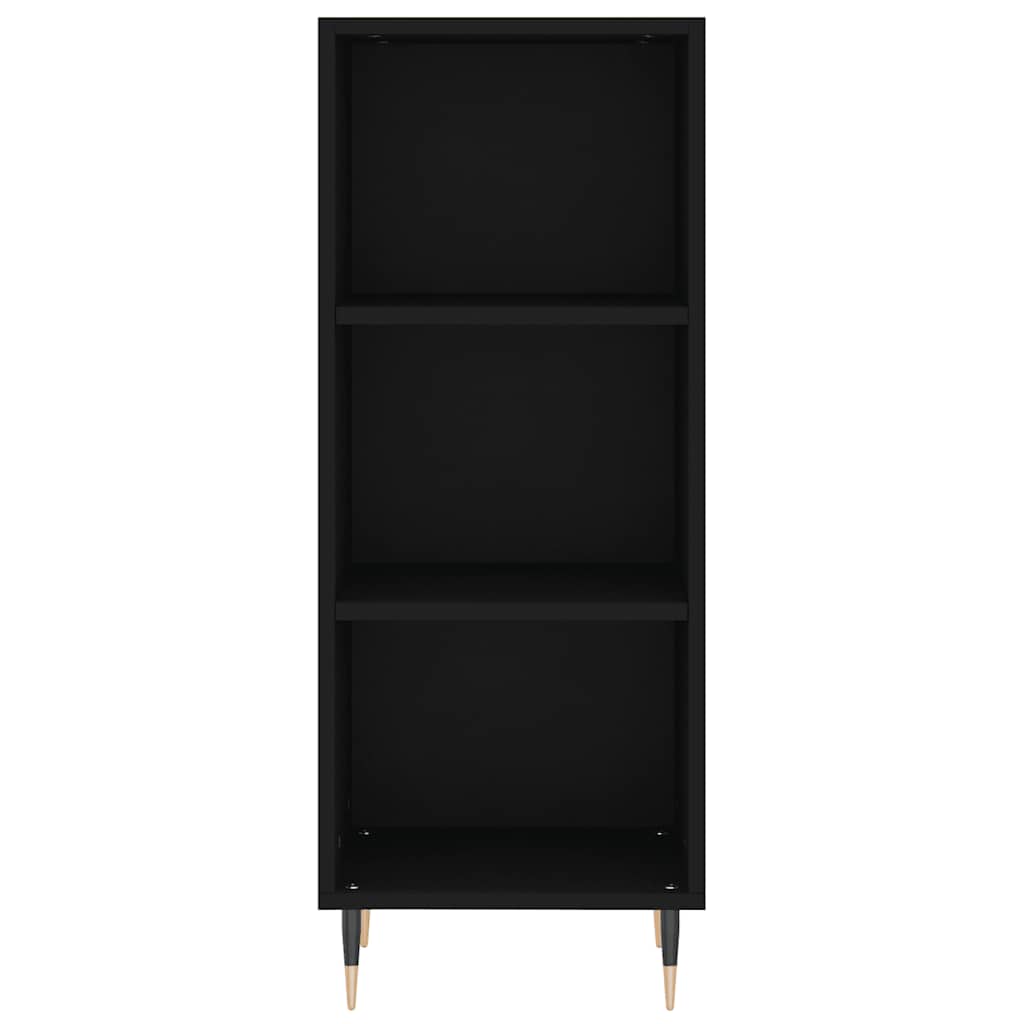 Credenza Nera 34,5x32,5x90 cm in Legno Multistrato