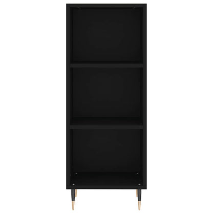Credenza Nera 34,5x32,5x90 cm in Legno Multistrato