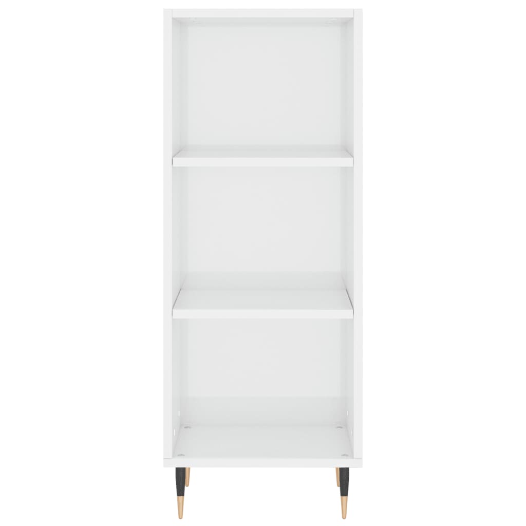 Credenza Bianco Lucido 34,5x32,5x90 cm in Legno Multistrato