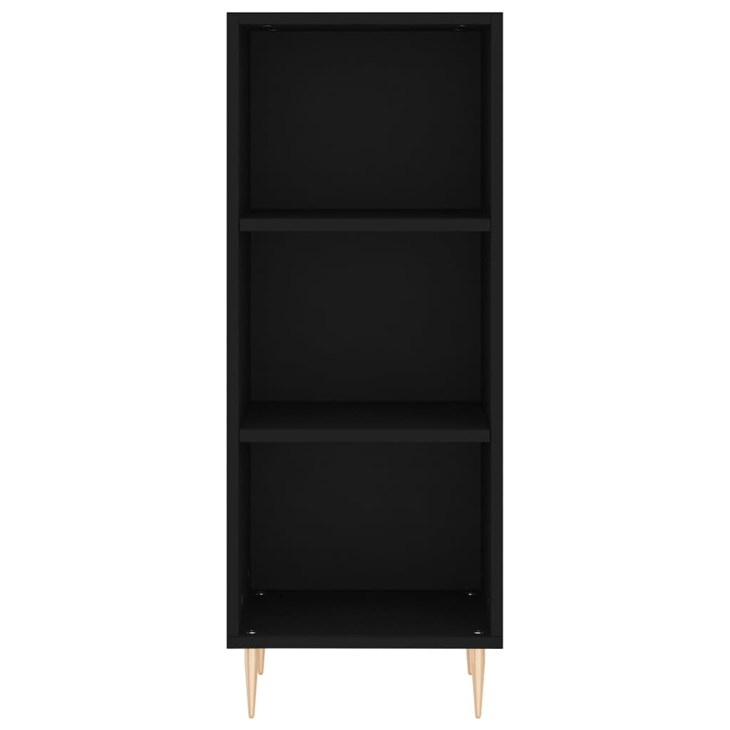 Credenza Nera 34,5x32,5x90 cm in Legno Multistrato