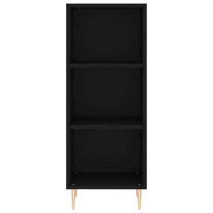 Credenza Nera 34,5x32,5x90 cm in Legno Multistrato