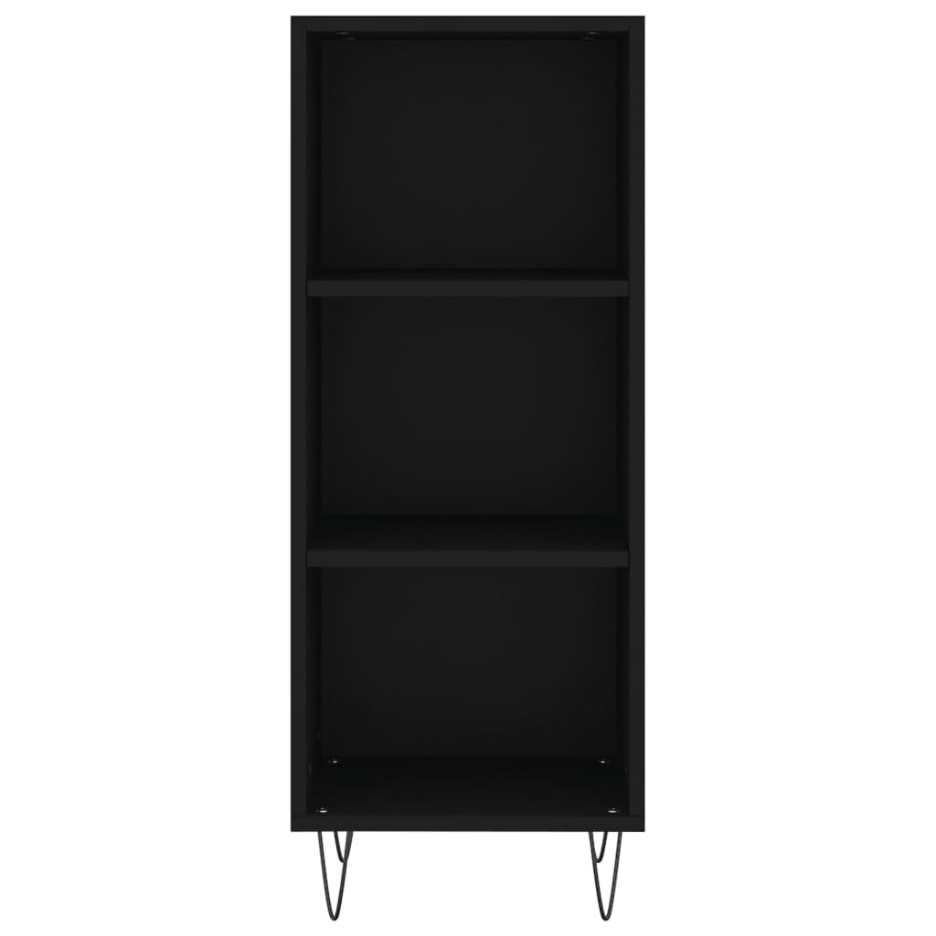 Credenza Nera 34,5x32,5x90 cm in Legno Multistrato