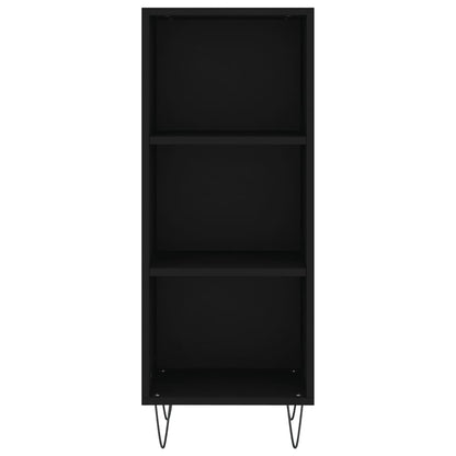 Credenza Nera 34,5x32,5x90 cm in Legno Multistrato