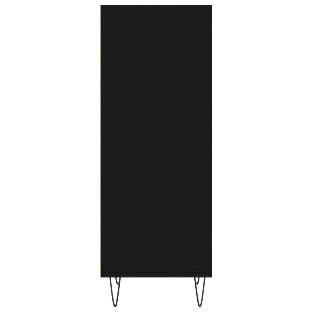 Credenza Nera 34,5x32,5x90 cm in Legno Multistrato